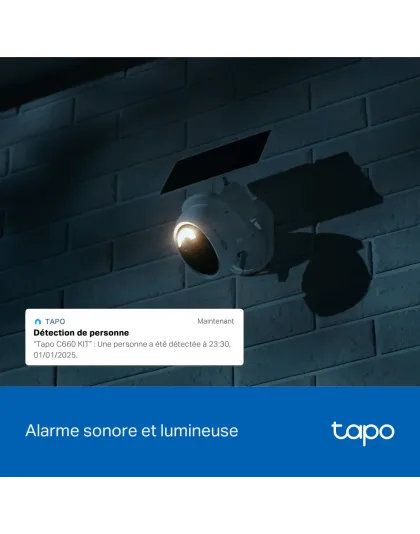 Caméra de Surveillance Solaire 4K Ultra HD IP65 &amp; 360° - Tapo C660 kit