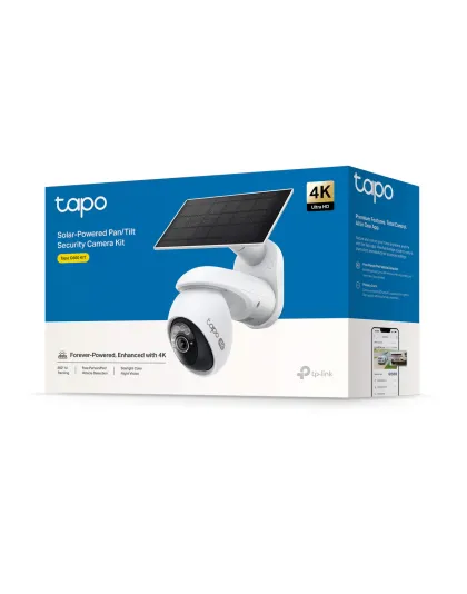 Caméra de Surveillance Solaire 4K Ultra HD IP65 &amp; 360° - Tapo C660 kit
